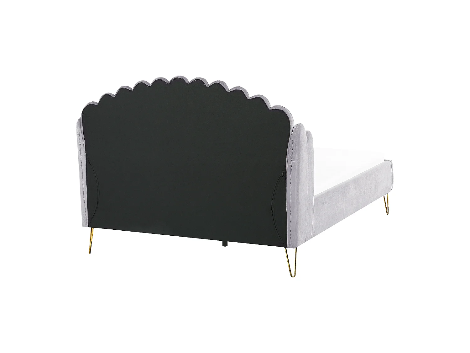 Bed Fluweel AMBILLOU 140 x 200 cm Lichtgrijs