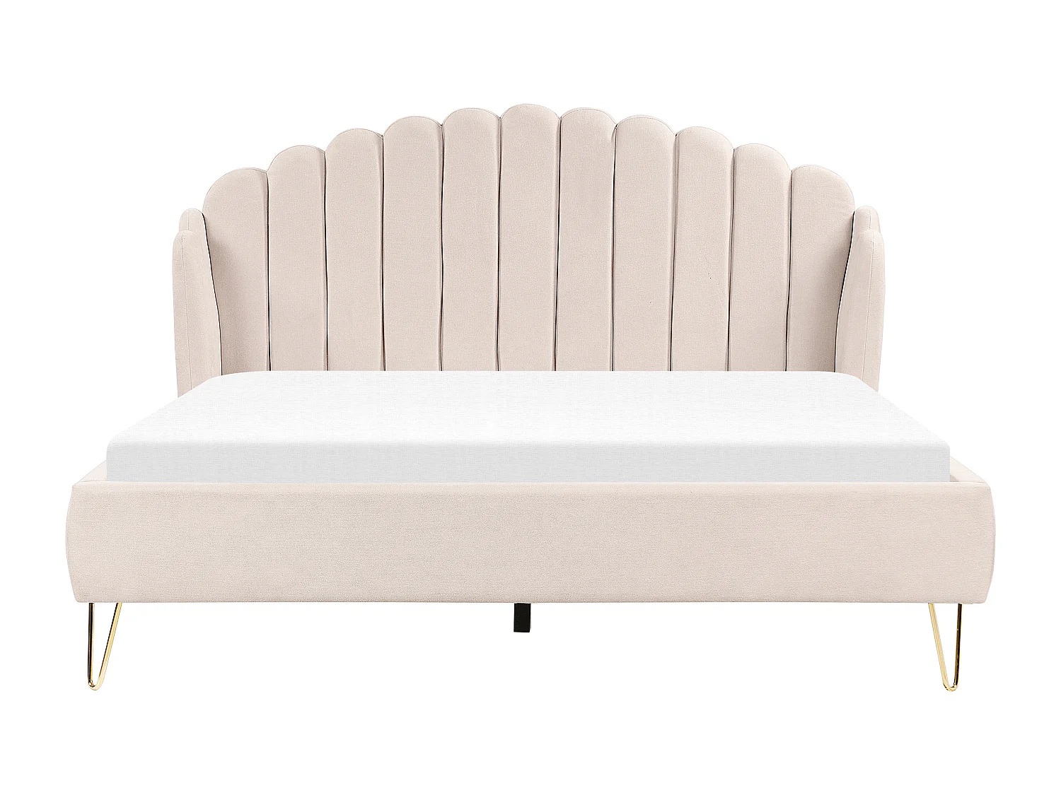 Lit avec sommier Tissu AMBILLOU 180 x 200 cm Beige clair