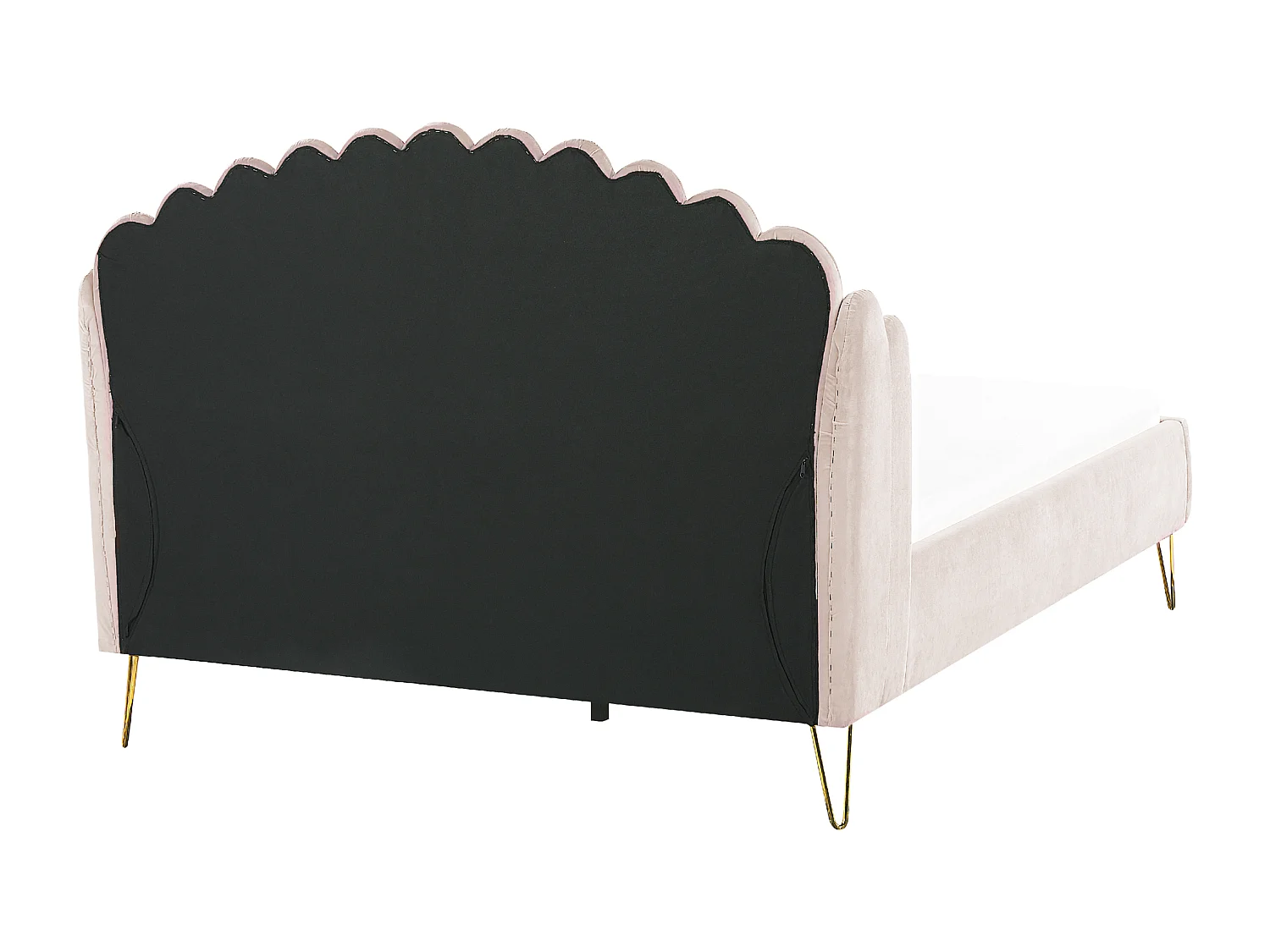 Bed Fluweel AMBILLOU 140 x 200 cm Lichtbeige