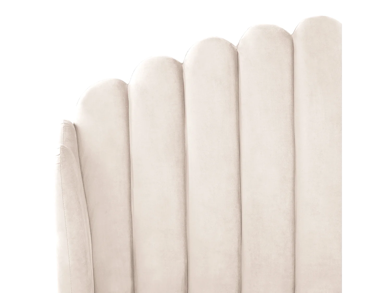 Lit avec sommier Velours AMBILLOU 140 x 200 cm Beige clair