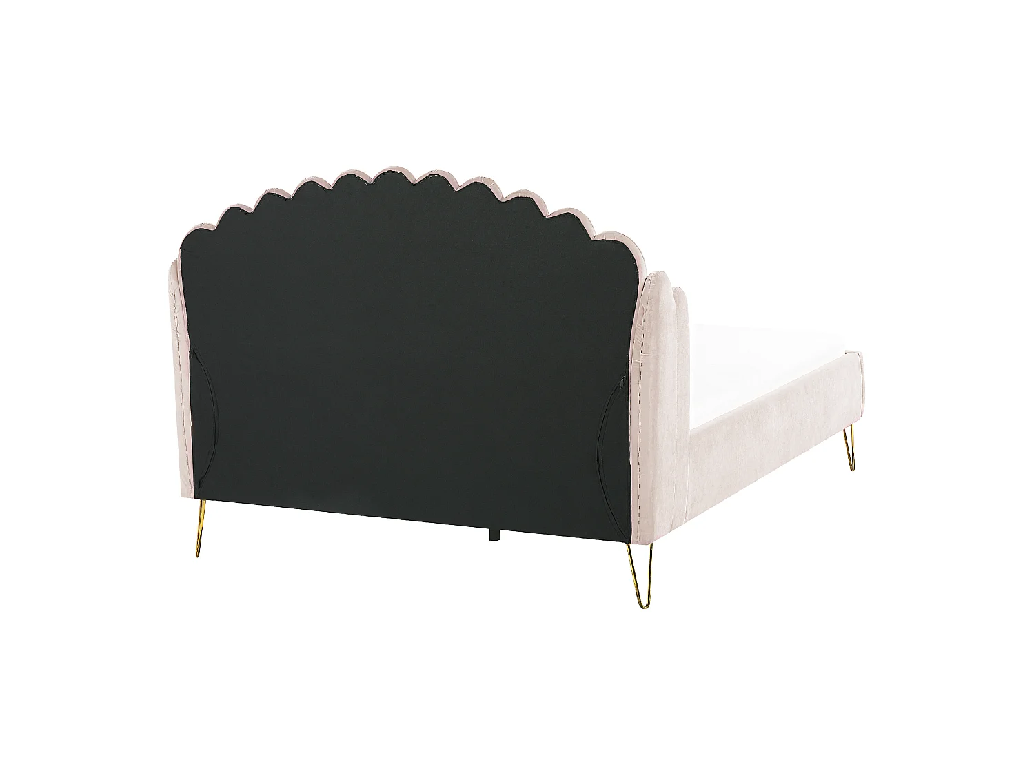 Bed Velvet AMBILLOU 140 x 200 cm (EU Double) Light Beige