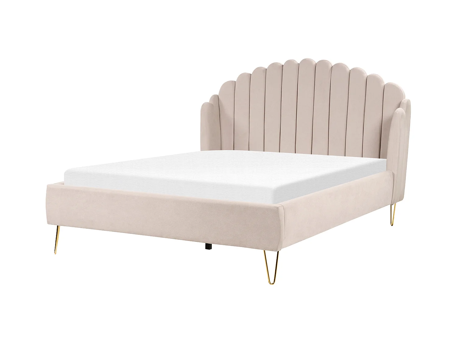 Bed Stof AMBILLOU 160 x 200 cm Lichtbeige