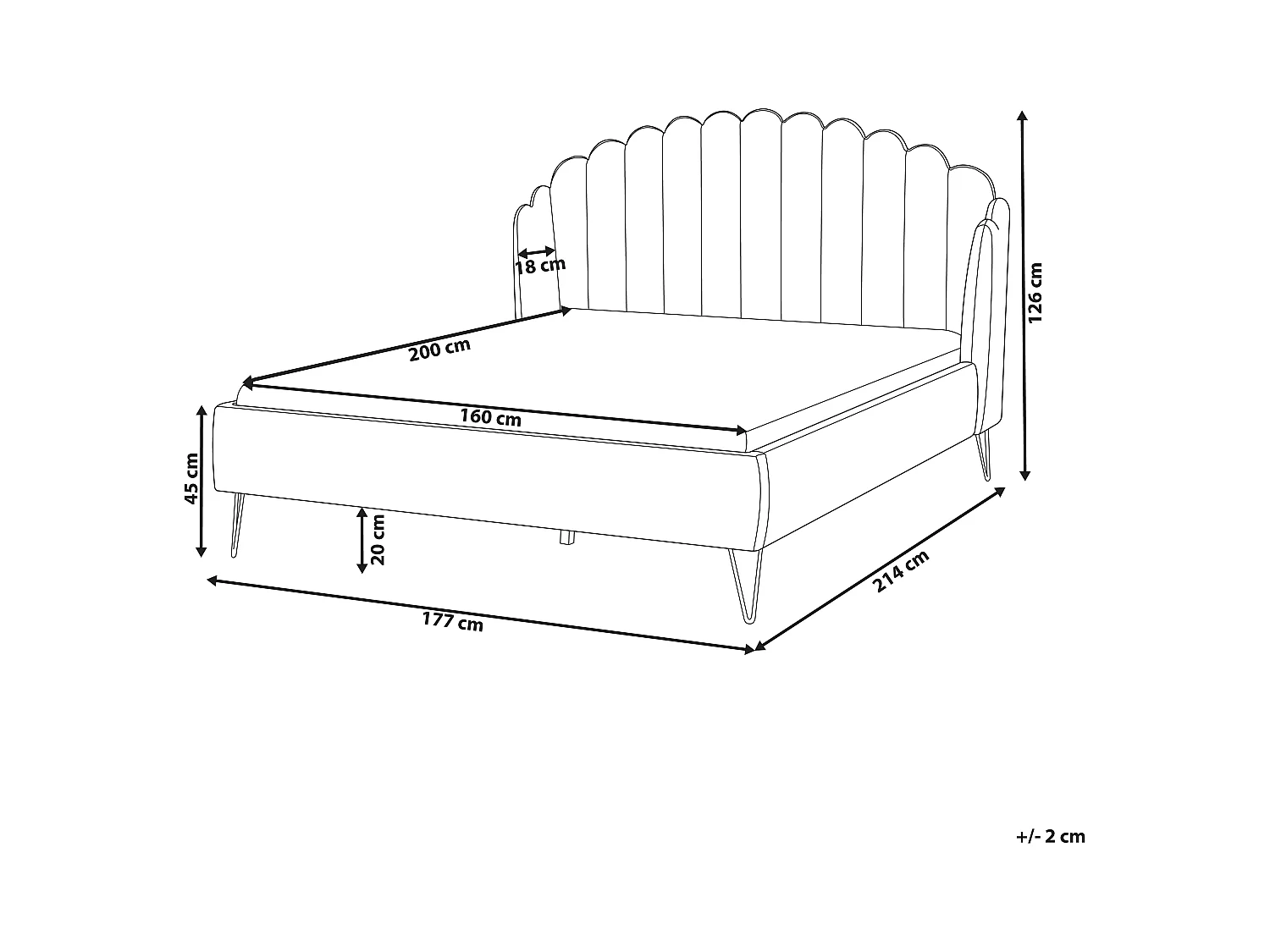 Bed Stof AMBILLOU 160 x 200 cm Lichtbeige