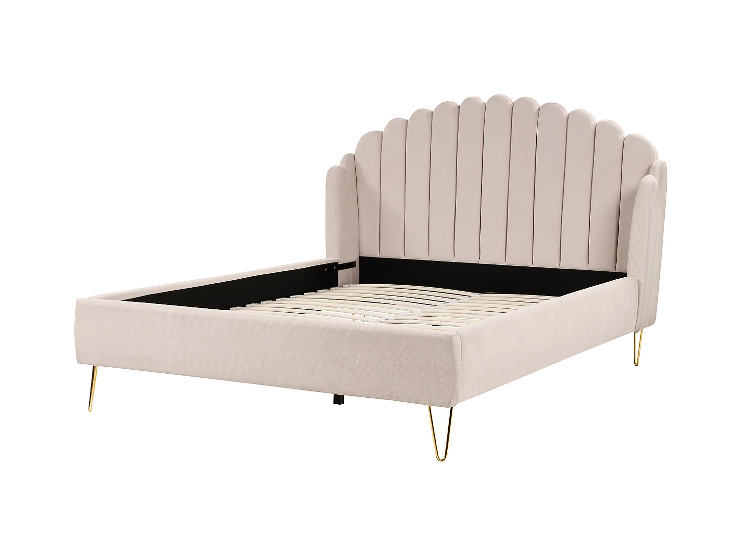 Bed Stof AMBILLOU 160 x 200 cm Lichtbeige