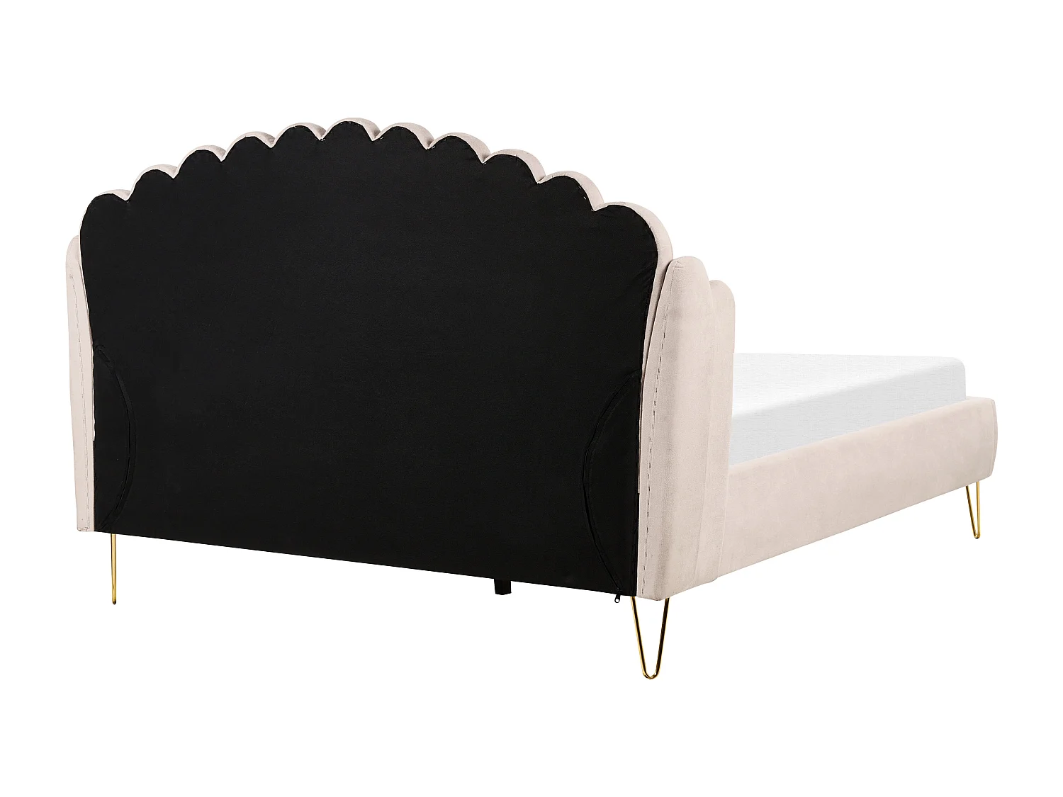 Lit avec sommier Tissu AMBILLOU 160 x 200 cm Beige clair