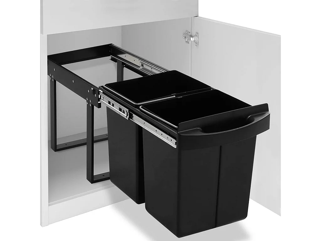 Poubelle amovible de cuisine noire 51.8 x 34 x 41.3 cm 02_0006061
