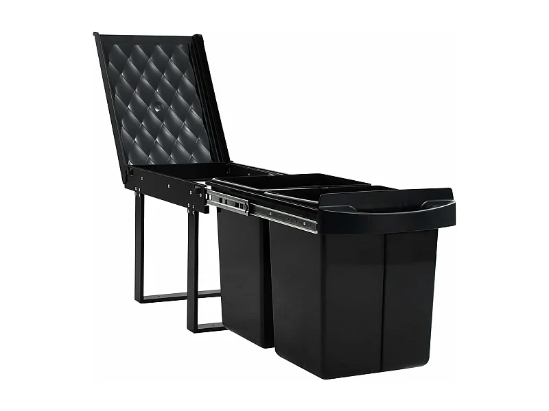 Poubelle amovible de cuisine noire 51.8 x 34 x 41.3 cm 02_0006061