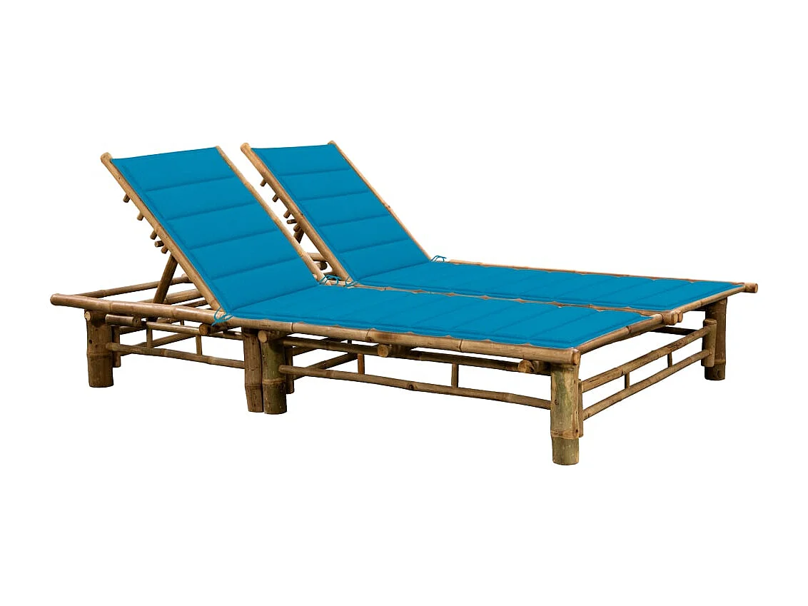 Transat chaise longue bain bambou marron 200 x 130 x 24 cm 02_0012902