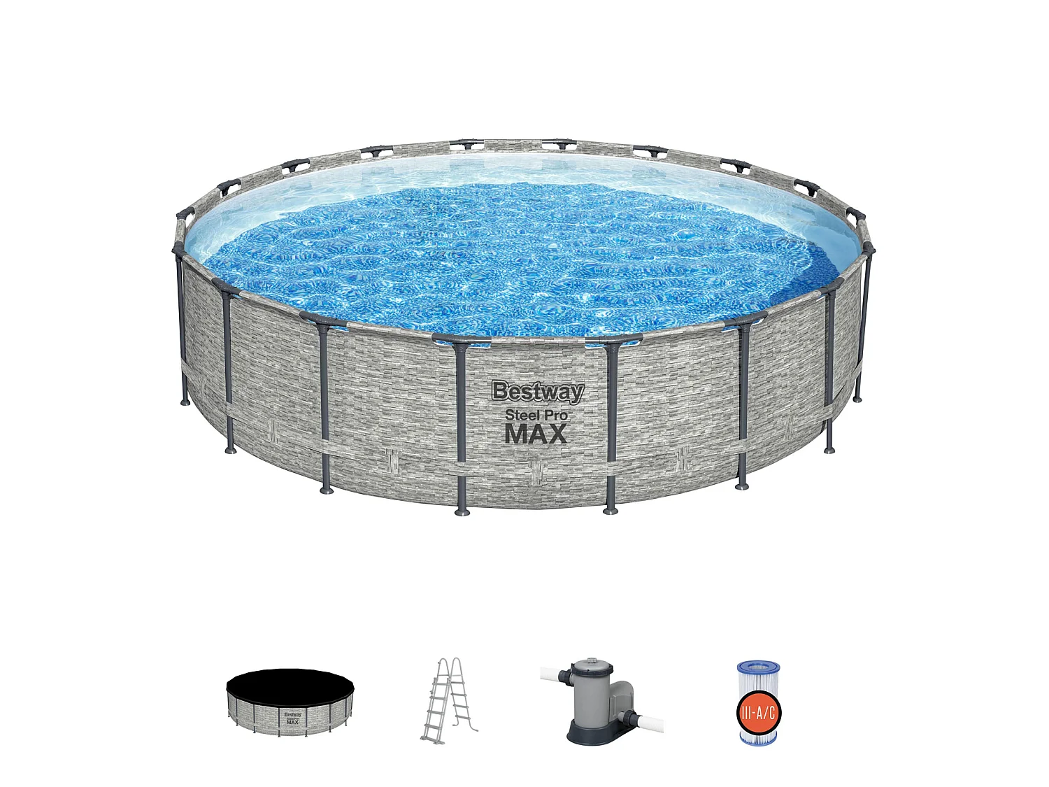 Bestway Steel Pro Max Pool Set 549x122cm 5618Y runder oberirdischer Pool