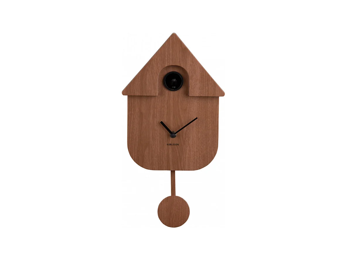 Wandklok Modern Cuckoo - Donker hout