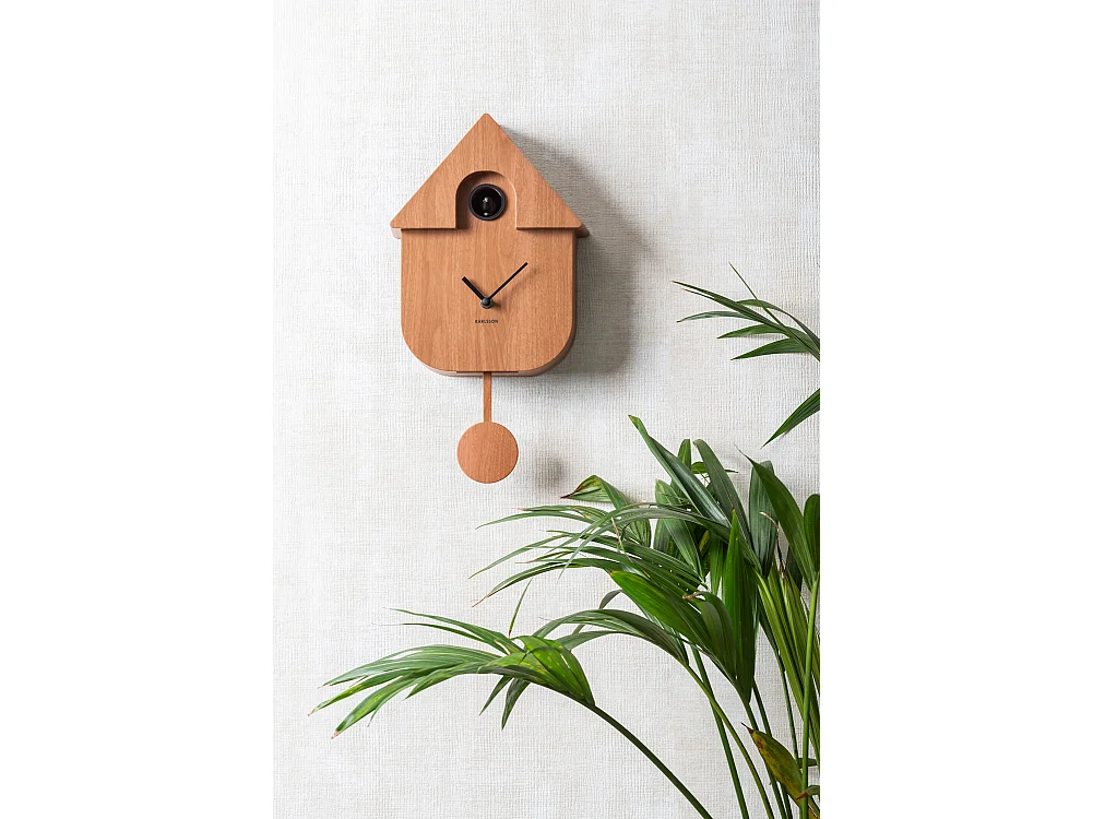 Wanduhr Modern Cuckoo - Dunkles Holz