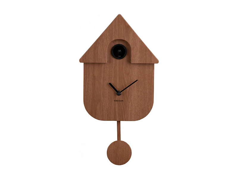 Wanduhr Modern Cuckoo - Dunkles Holz