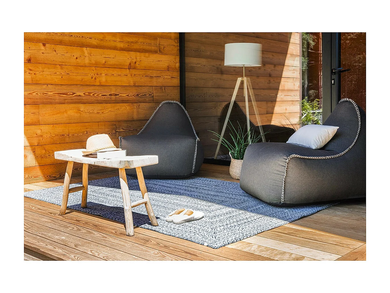 CORVIA - Tapis 160x230cm PET Recyclé Toucher Laine Poivre et Sel