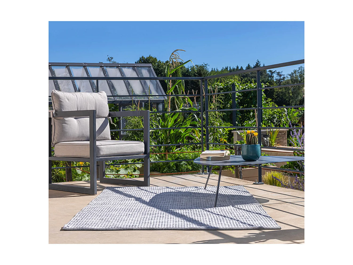 ROBY - Tapis 120x170cm PET Recyclé Toucher Laine Graphite