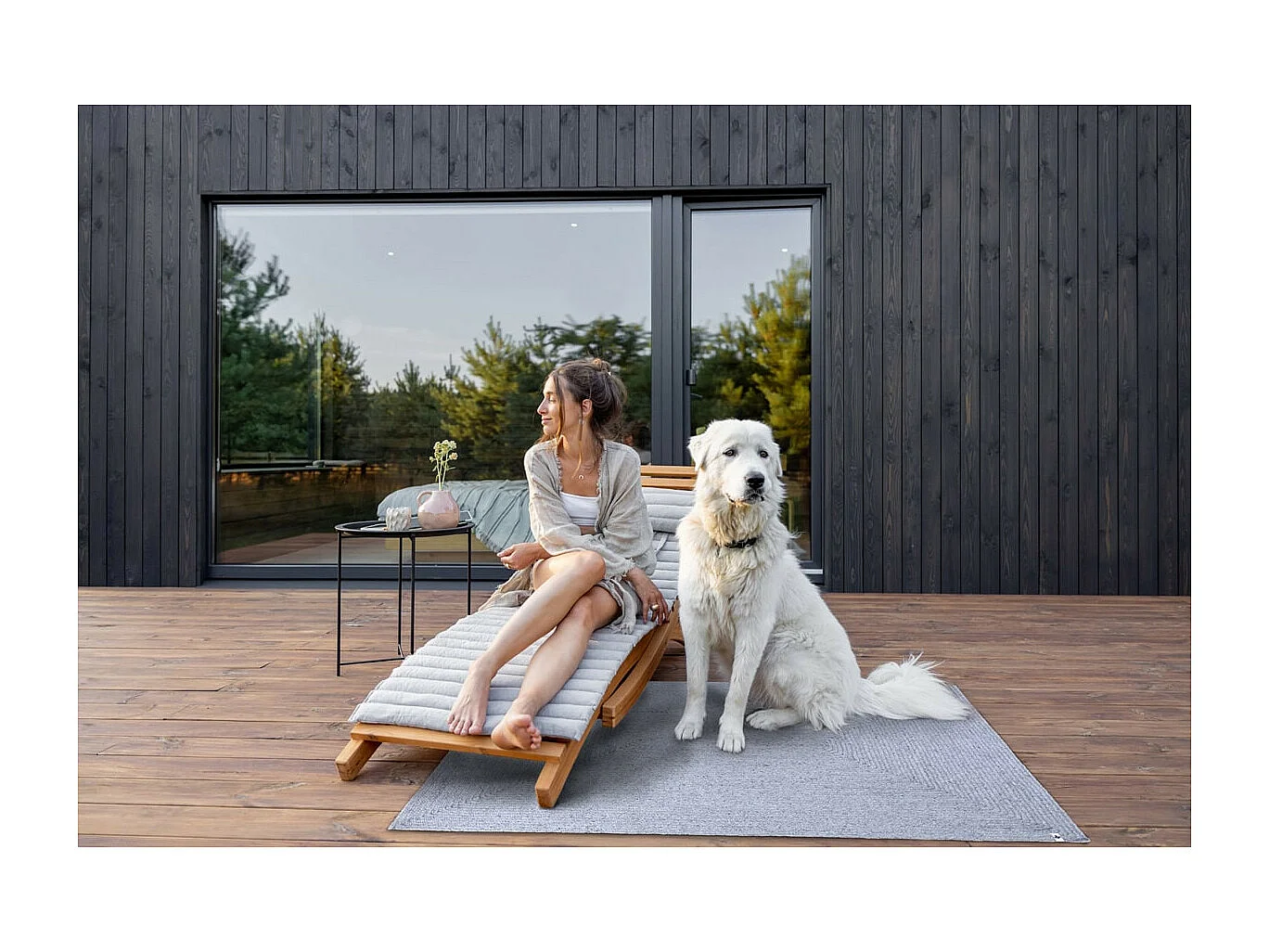 CORVIA - Tapis 120x170cm PET Recyclé Toucher Laine Gris Cendré