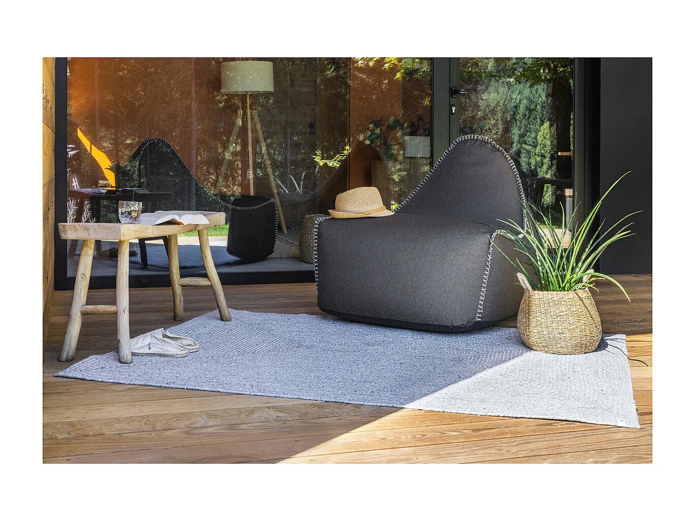 CORVIA - Tapis 120x170cm PET Recyclé Toucher Laine Gris Cendré