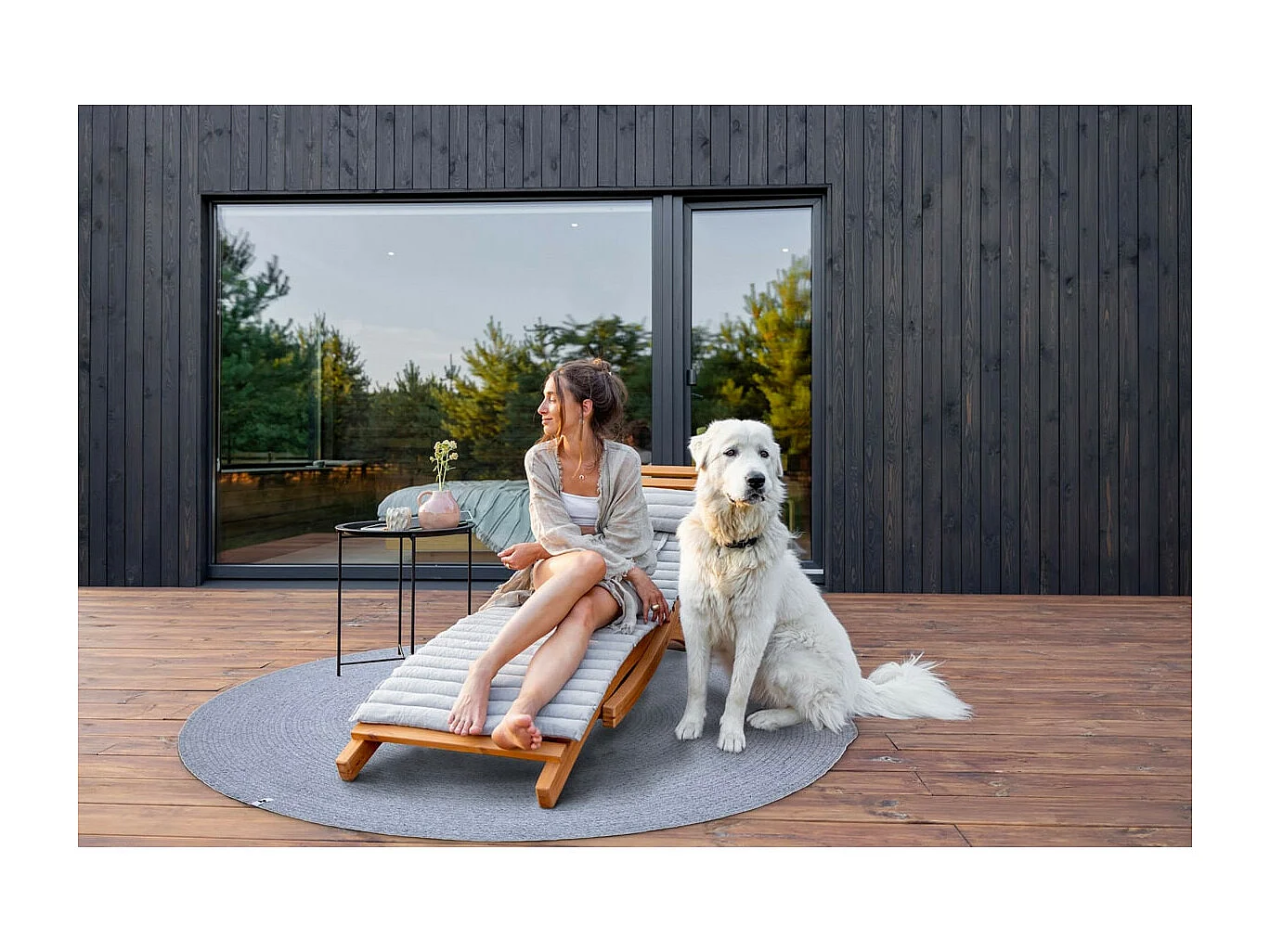 CORVIA - Tapis Ø160cm PET Recyclé Toucher Laine Gris Cendré