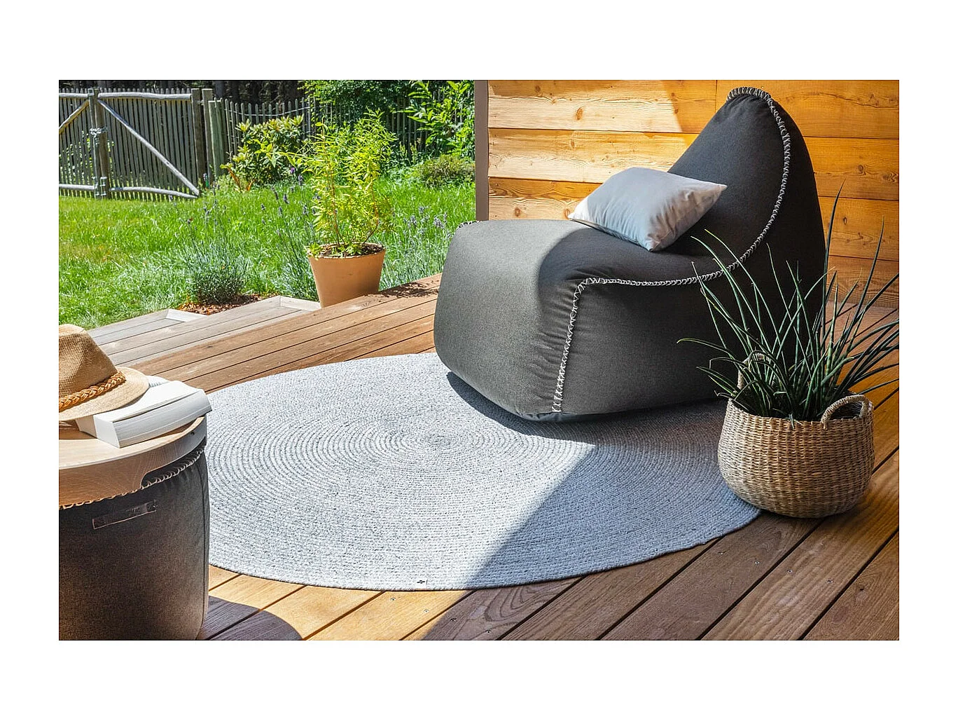 CORVIA - Tapis Ø160cm PET Recyclé Toucher Laine Gris Cendré