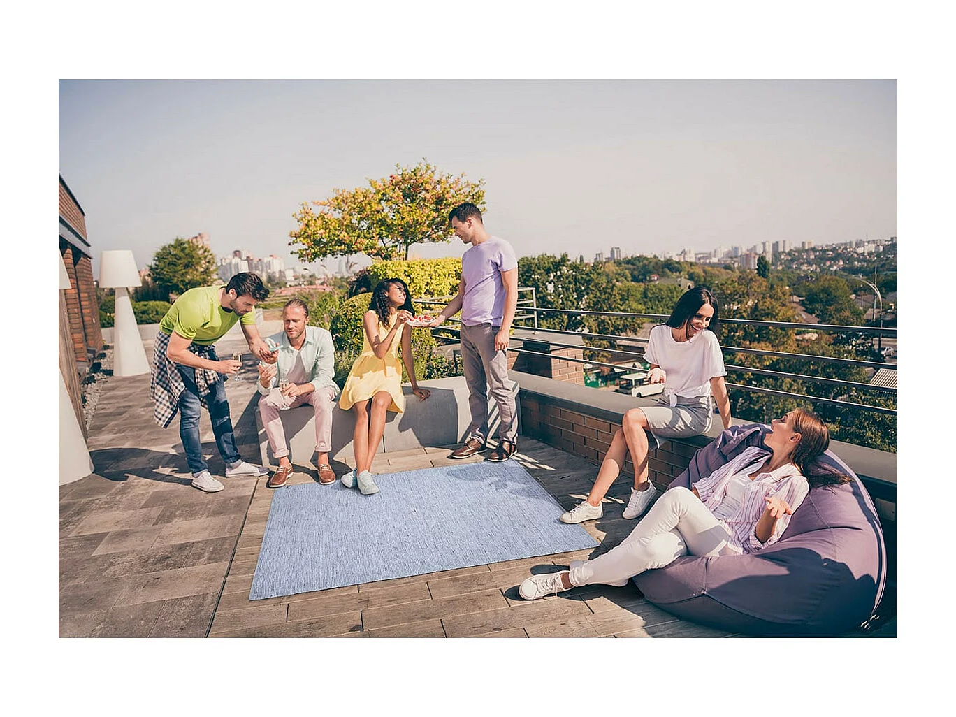 NIDAS - Tapis 120x170cm PET Recyclé Toucher Laine Gris Chiné