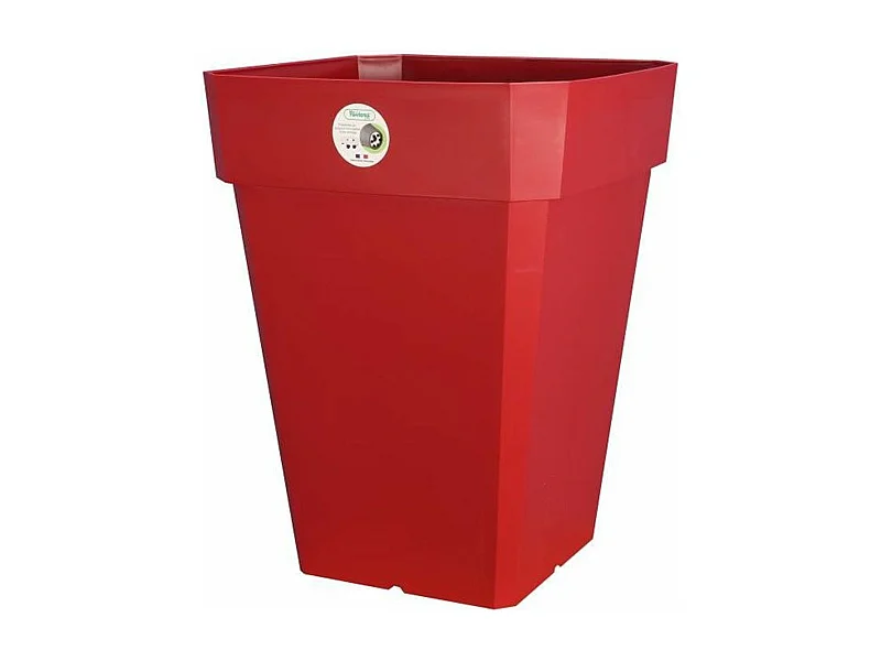 Grote Vierkante Kunststof Bloempot 65L - Rood 49x49x50cm