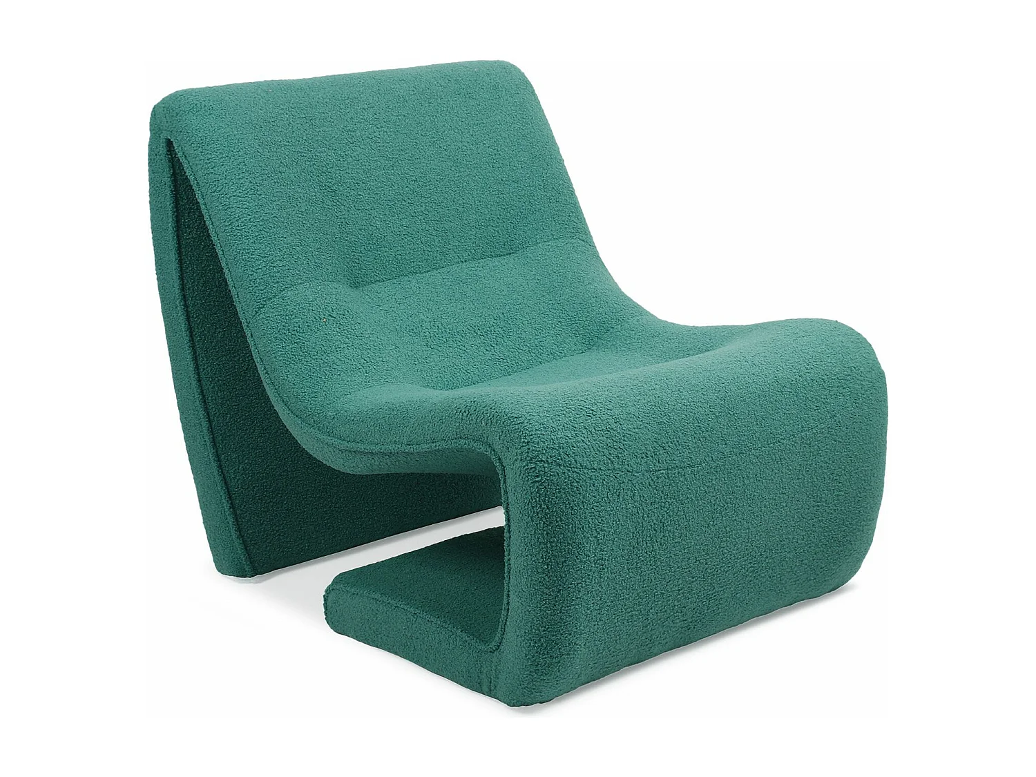 Fauteuil design Feldon Tissu bouclette Vert