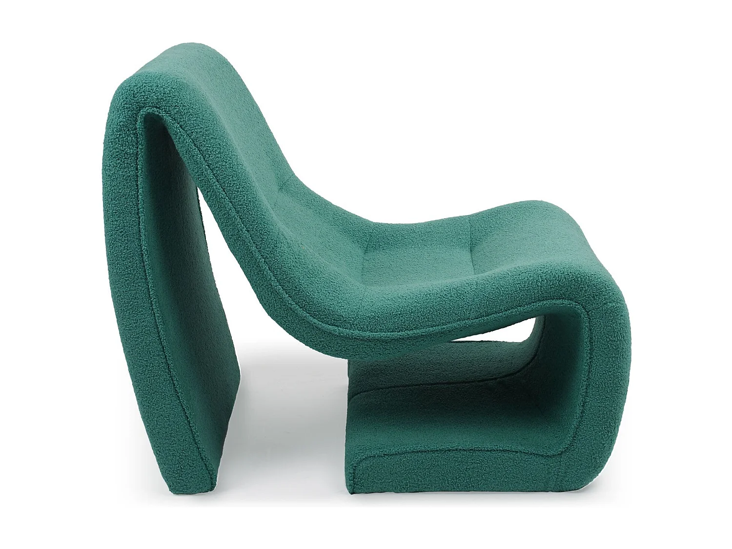 Sillón de diseño Feldon  Tela efecto borrego verde