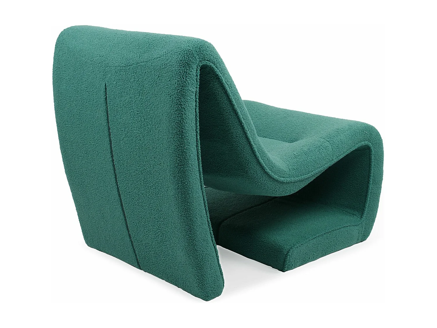 Sillón de diseño Feldon  Tela efecto borrego verde