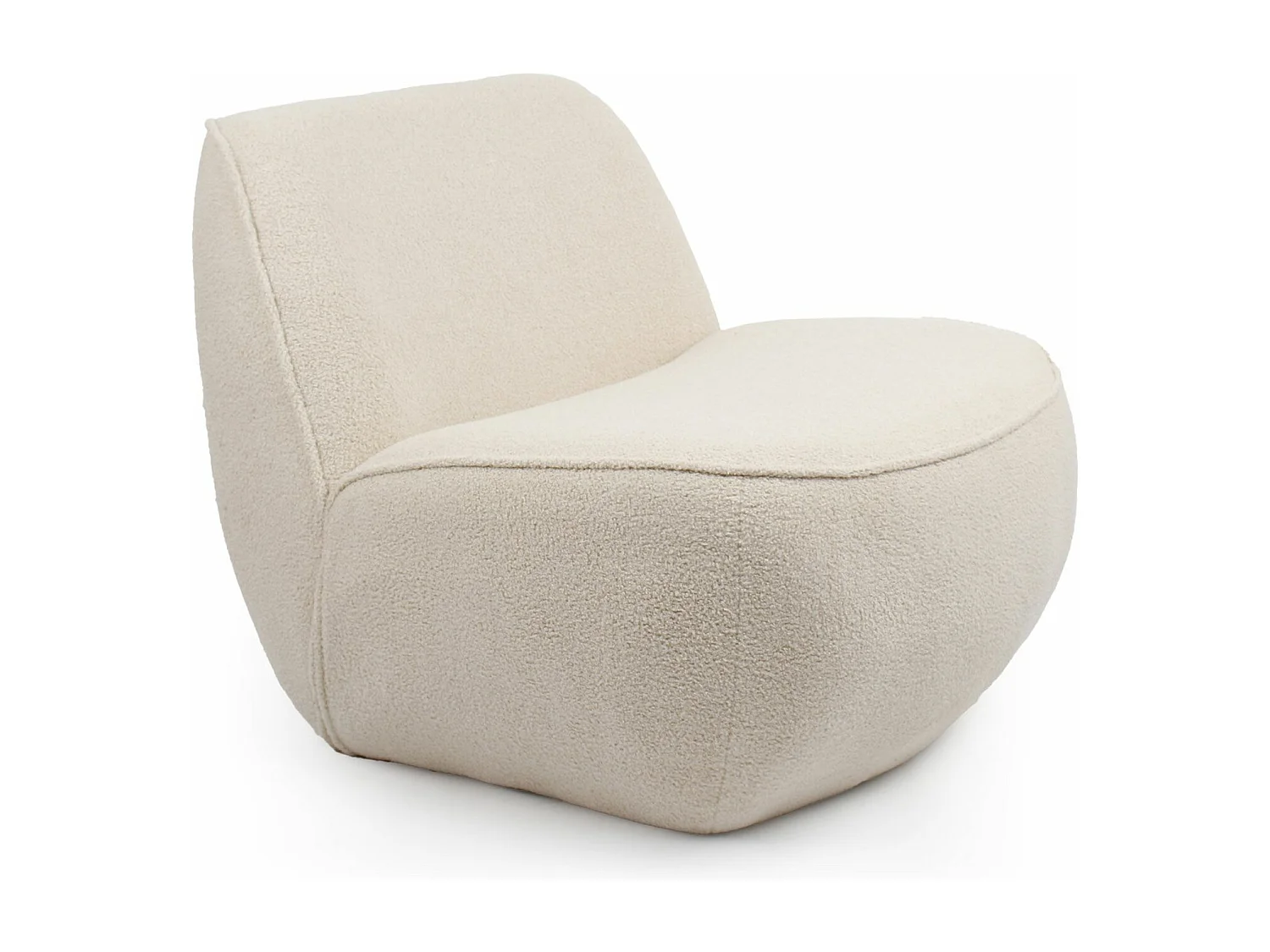 Fauteuil confort sans accoudoir Lipame Tsse bouclette Beige