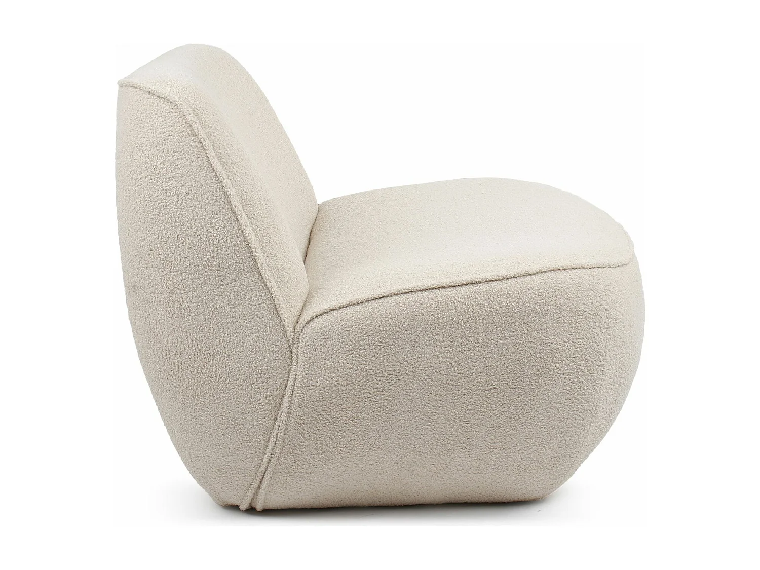 Fauteuil confort sans accoudoir Lipame Tsse bouclette Beige