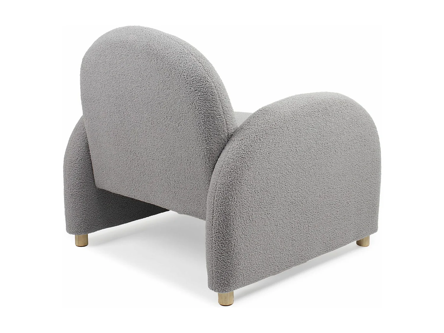 Fauteuil club Bowie Tissu bouclette Gris