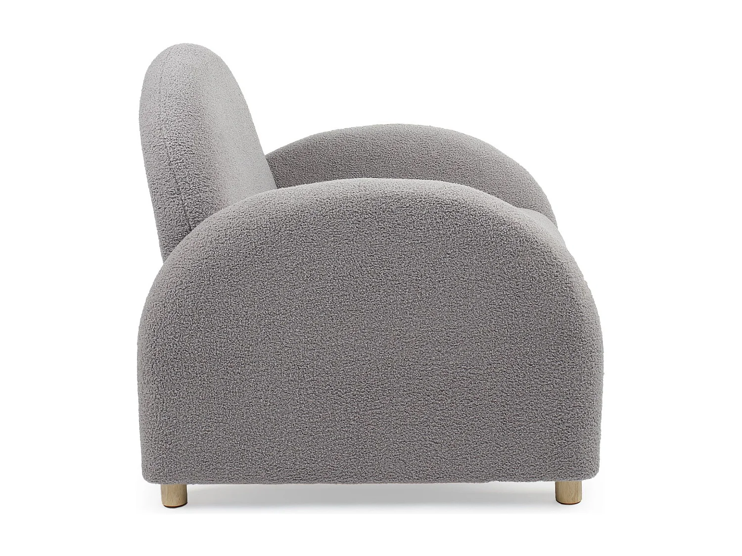 Fauteuil club Bowie Tissu bouclette Gris