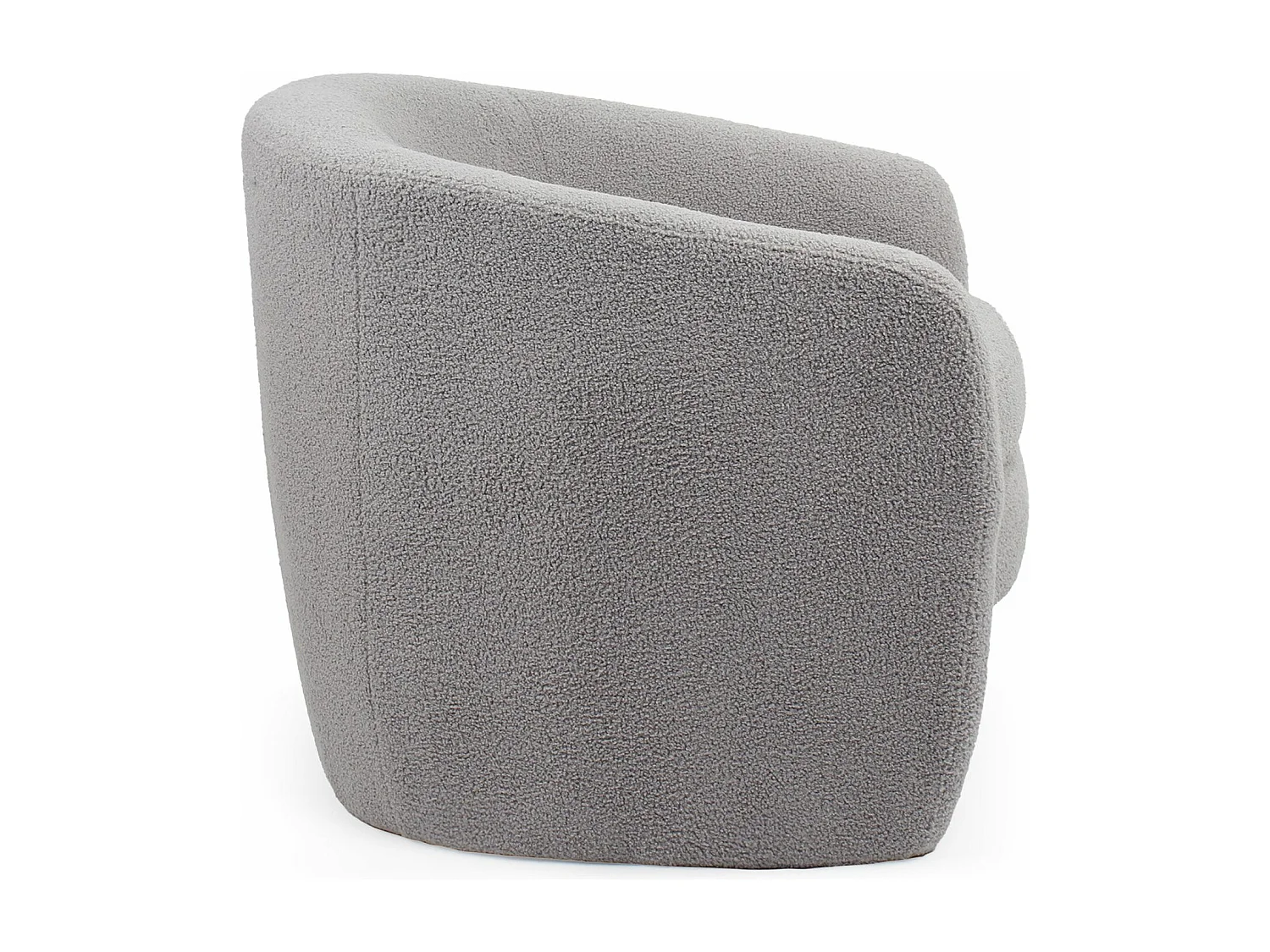 Fauteuil arrondi Ferryl Tissu bouclette Gris