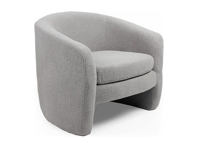 Fauteuil arrondi Ferryl Tissu bouclette Gris