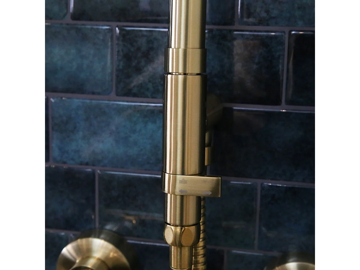 Luisa II douchekolom zonder mengkraan geborsteld goud - Essebagno