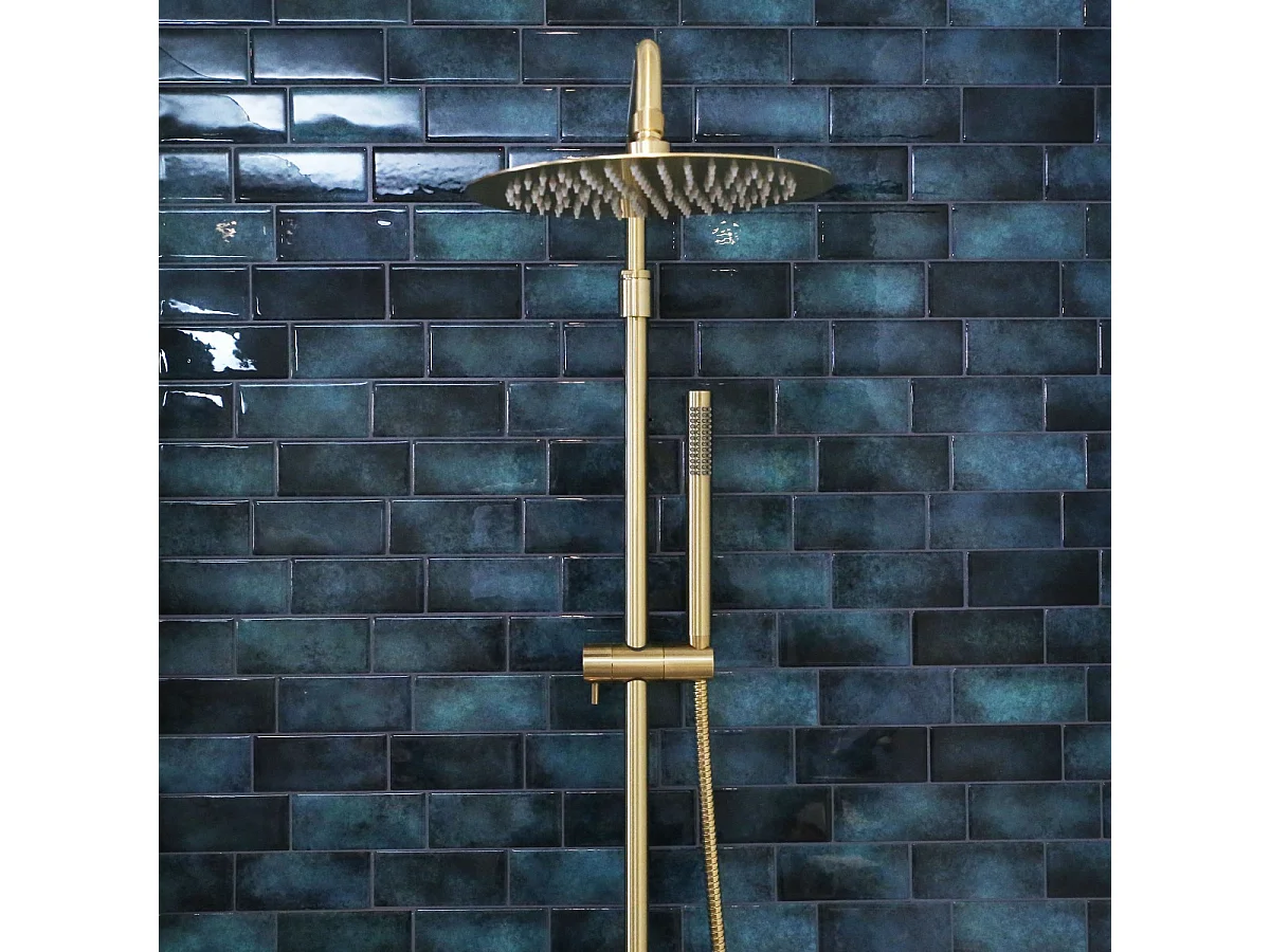 Luisa II douchekolom zonder mengkraan geborsteld goud - Essebagno