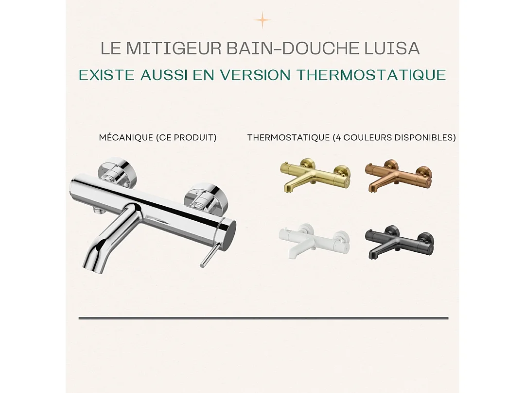 Luisa Misturadora mecânica de banheira e duche cromada Essebagno
