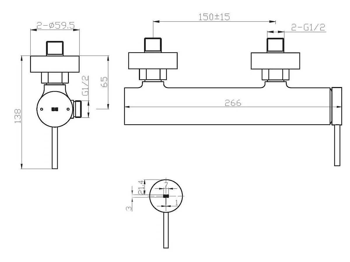 Luisa mechanische Duscharmatur Metallic-Grau Essebagno