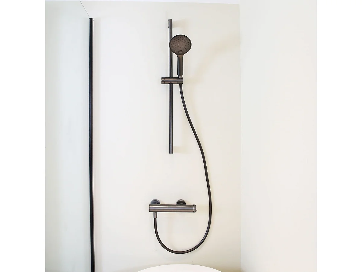 Luisa mitigeur douche mécanique gris gun métal - Essebagno