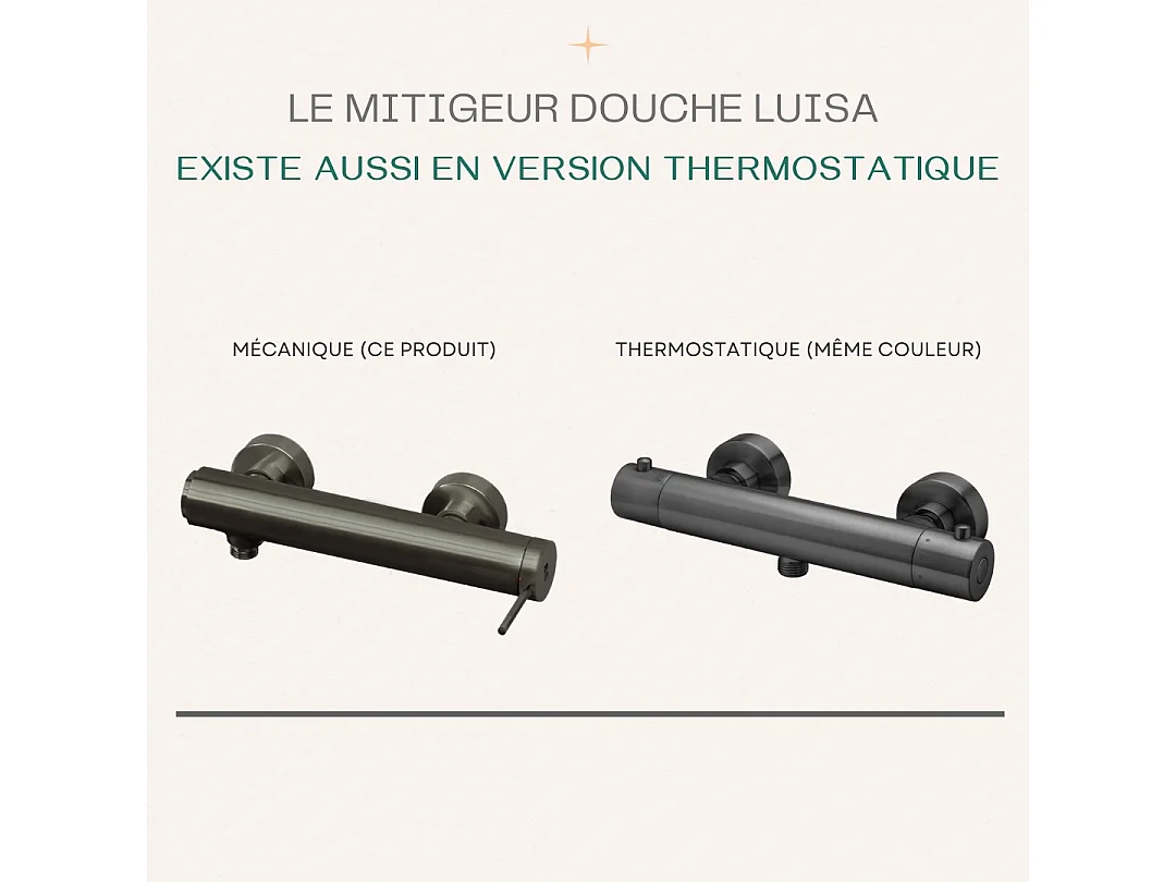Luisa mechanische Duscharmatur Metallic-Grau Essebagno