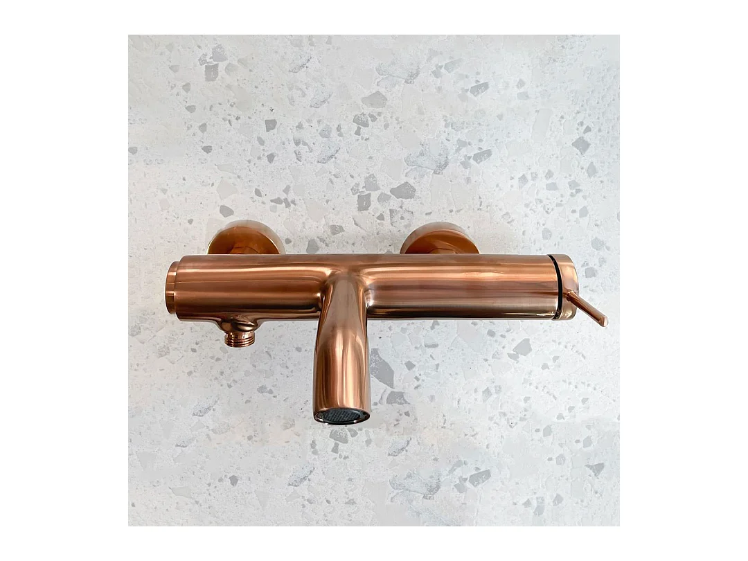 Luisa Mechanische Wannenarmatur Roségold gebürstet Essebagno