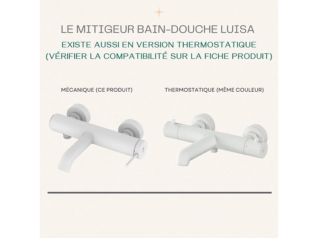 Grifo de baño y ducha Luisa color blnco Essebagno