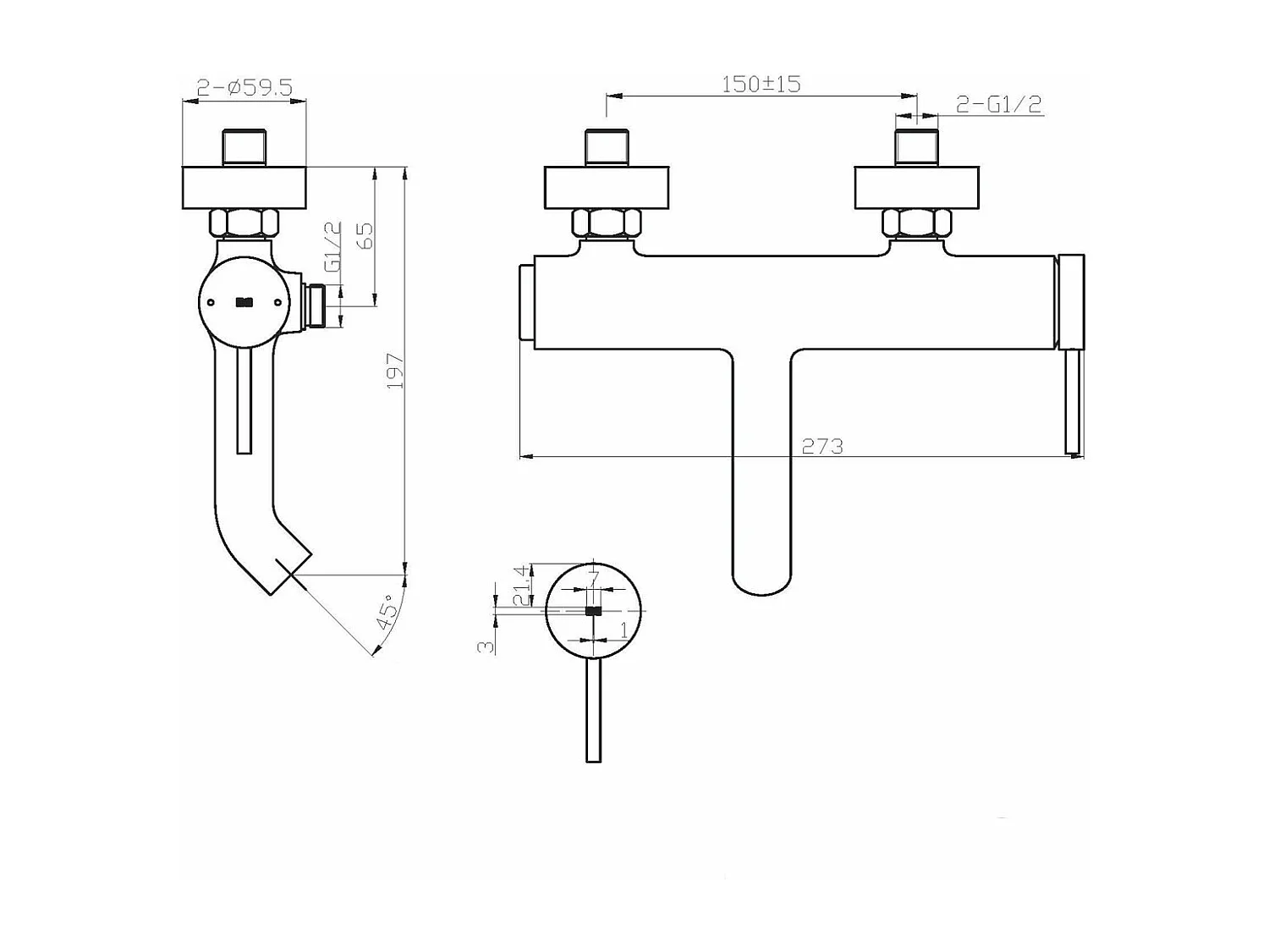 Luisa Mechanische Wannenarmatur schwarz Essebagno