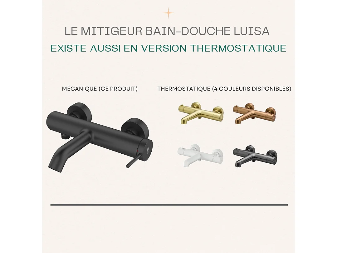 Luisa Mechanische Wannenarmatur schwarz Essebagno