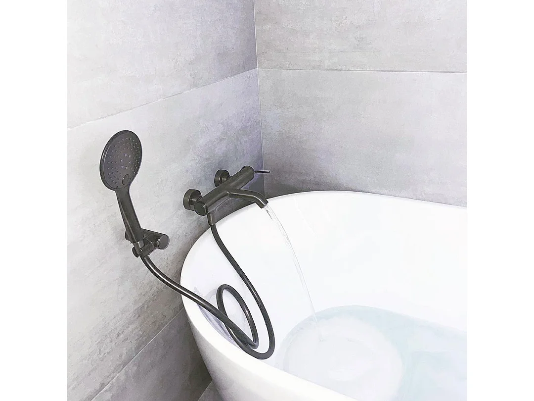 Luisa mitigeur bain-douche mécanique gris gun métal - Essebagno