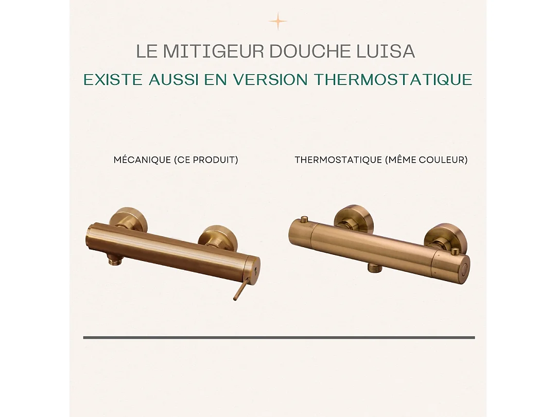 Luisa mezclador de ducha mecánico cobre cepillado Essebagno