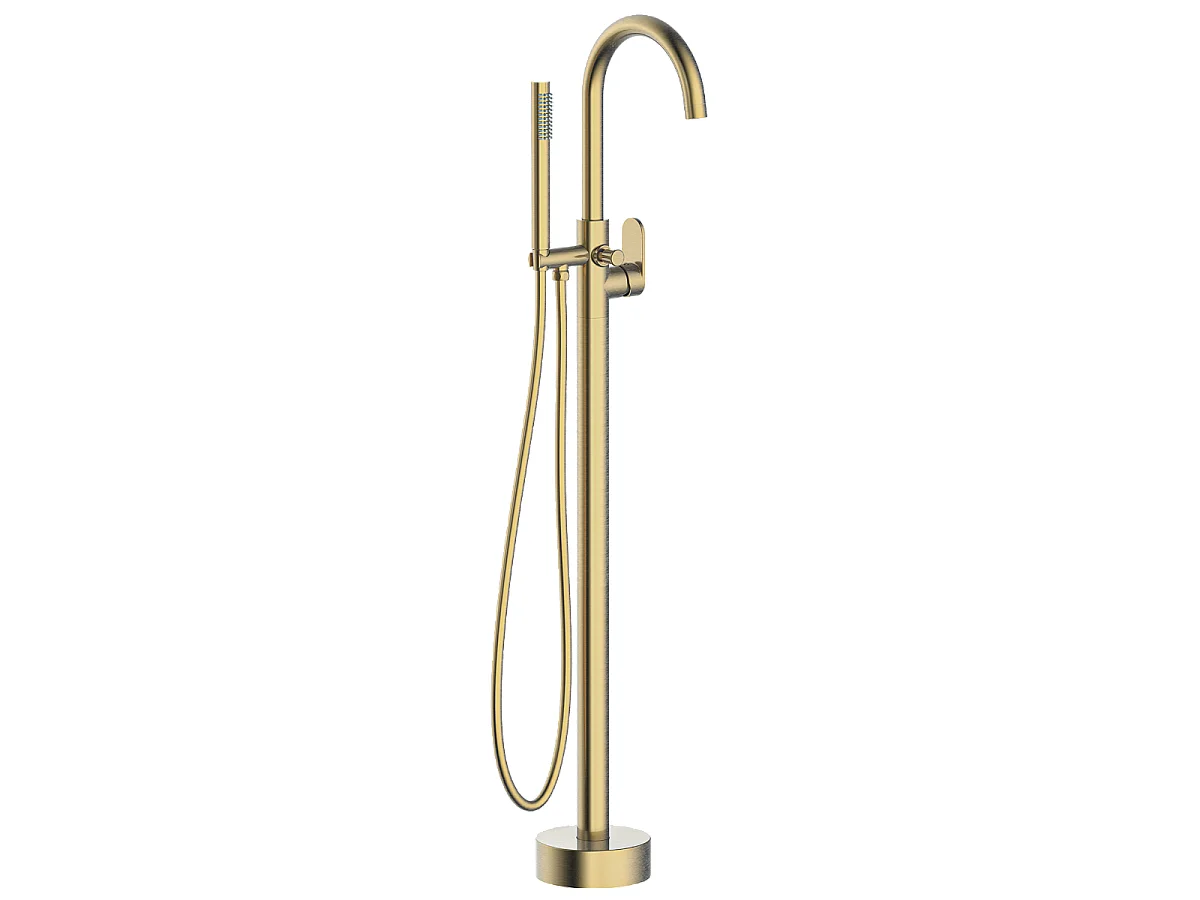 Charme II Mechanische Bodensäule für Sitzbadewanne gebürstetes Gold Essebagno