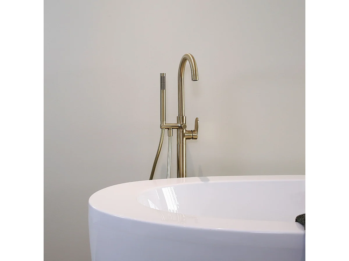 Charme II Mechanische Bodensäule für Sitzbadewanne gebürstetes Gold Essebagno
