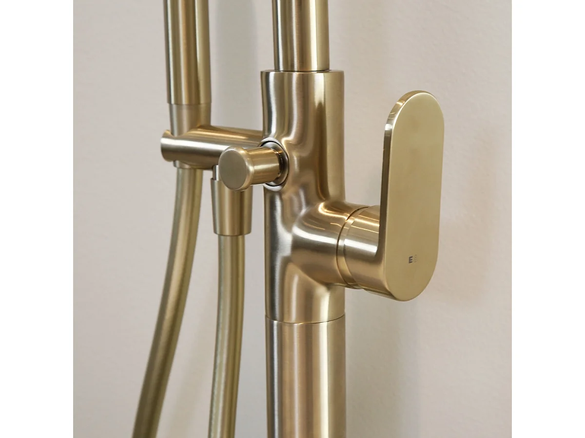 Charme II Mechanische Bodensäule für Sitzbadewanne gebürstetes Gold Essebagno