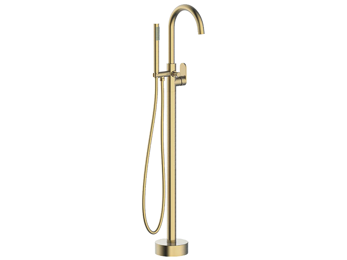 Charme II Mechanische Bodensäule für Sitzbadewanne gebürstetes Gold Essebagno