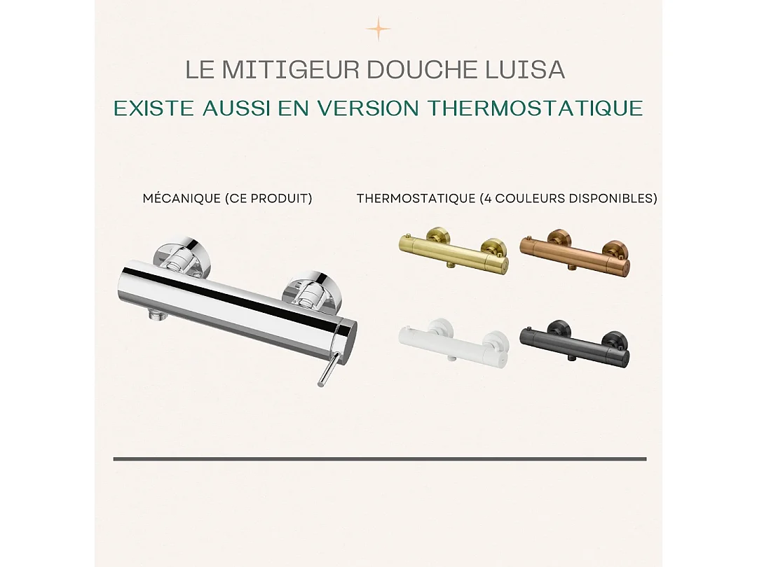 Luisa mezclador de ducha mecánico cromado Essebagno